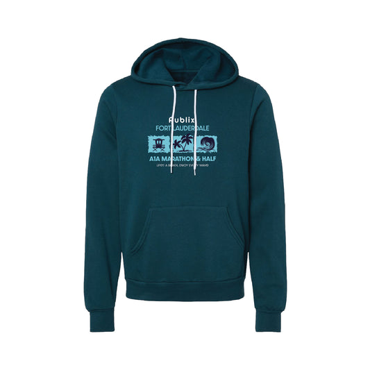 A1A Tri-Blend Pullover Fleece Hoodie - Unisex - Atlantic