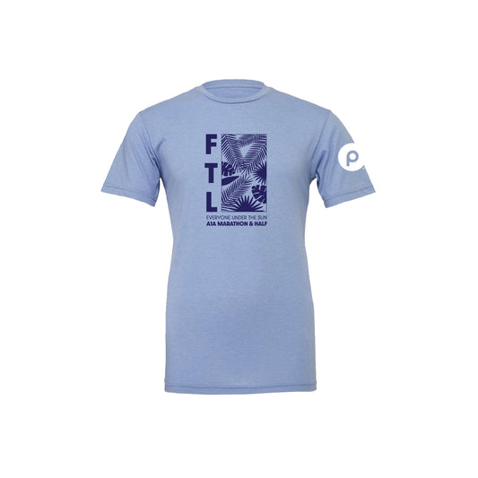 A1A Tri-Blend Short Sleeve Tee Shirt - Unisex - Heather Blue