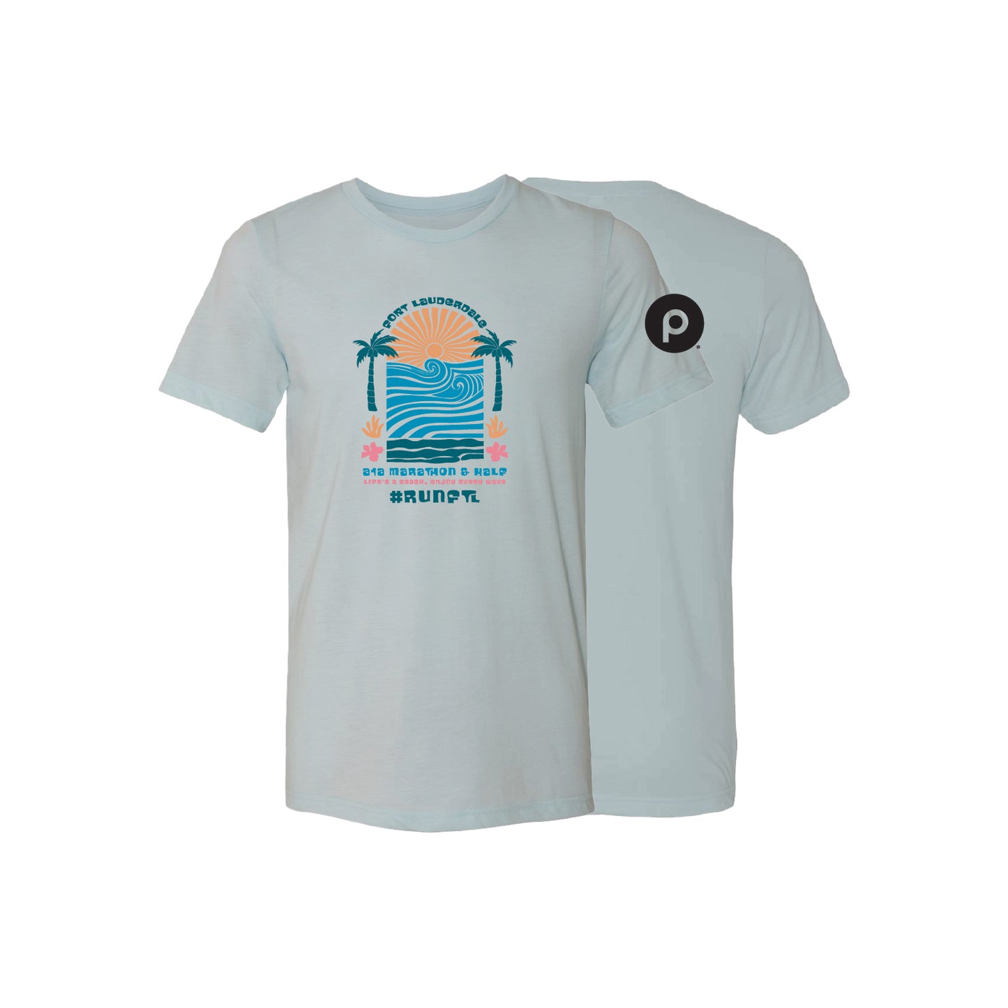 A1A Tri-Blend Short Sleeve Tee Shirt - Unisex - Ice Blue