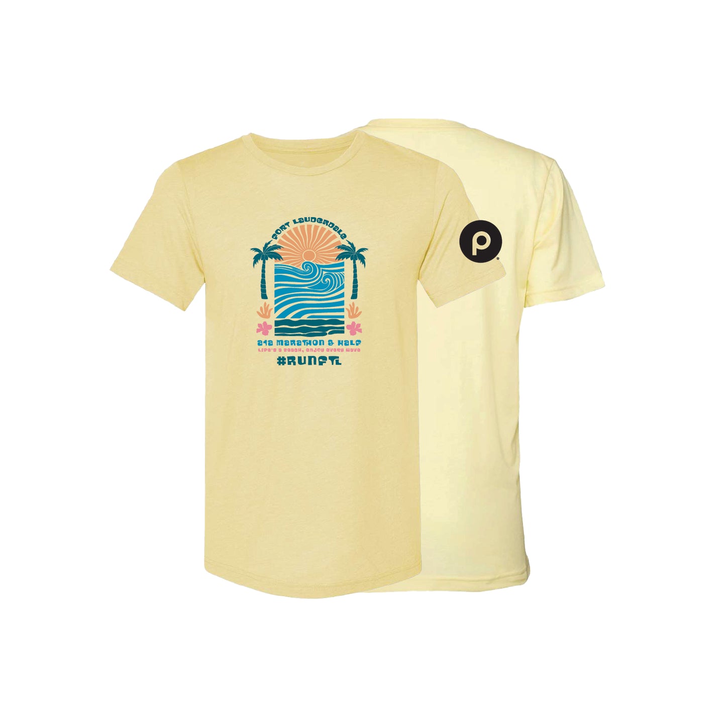 A1A Tri-Blend Short Sleeve Tee Shirt - Unisex - Pale Yellow