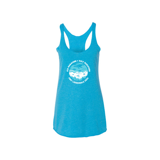 A1A Tri-Blend Racerback Tank - Womens - Turquoise
