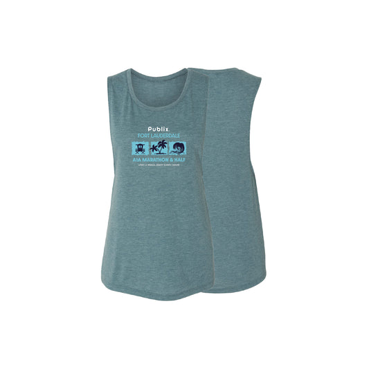 A1A Tri-Blend Sleeveless Tee - Womens - Deep Teal Tank