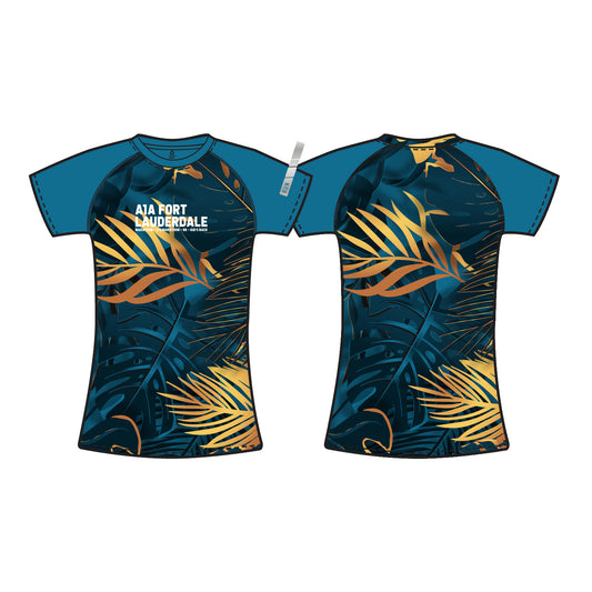 A1A Sublimated Performance Tee - Womens - Golden Palms