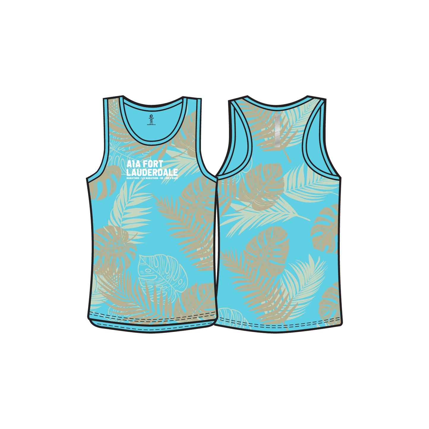 A1A Sublimated Performance Tank - Mens - Blue Lagoon