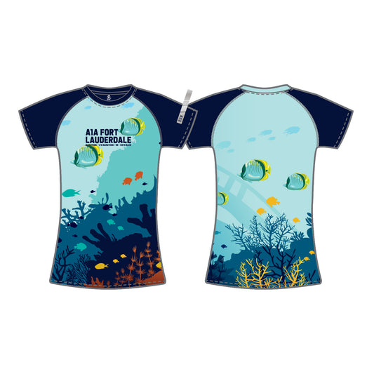 A1A Sublimated Performance Tee - Womens - Ocean Life