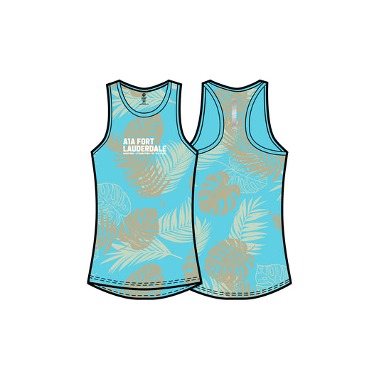 A1A Sublimated Performance Tank - Womens - Blue Lagoon